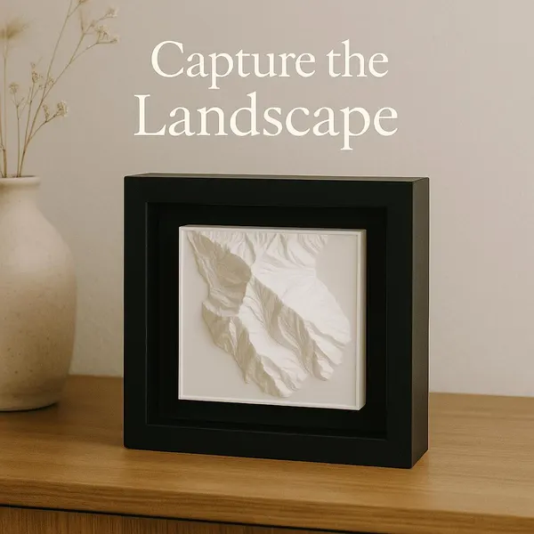 Framed topographic map artwork from JOE11T